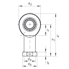 桿端軸承 GIR17-DO, 根據 DIN ISO 12 240-4 標準，帶右旋內螺紋，需維護