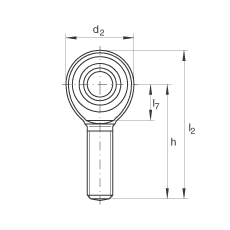桿端軸承 GAKR22-PW, 根據(jù) DIN ISO 12 240-4 標準，帶右旋外螺紋，需維護