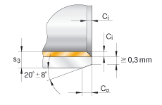 法蘭襯套 EGF25215-E40-B, 滑套，免維護(hù)，帶銅襯